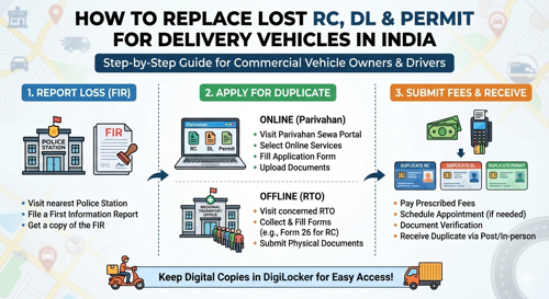 how to get duplicate DL RC in India