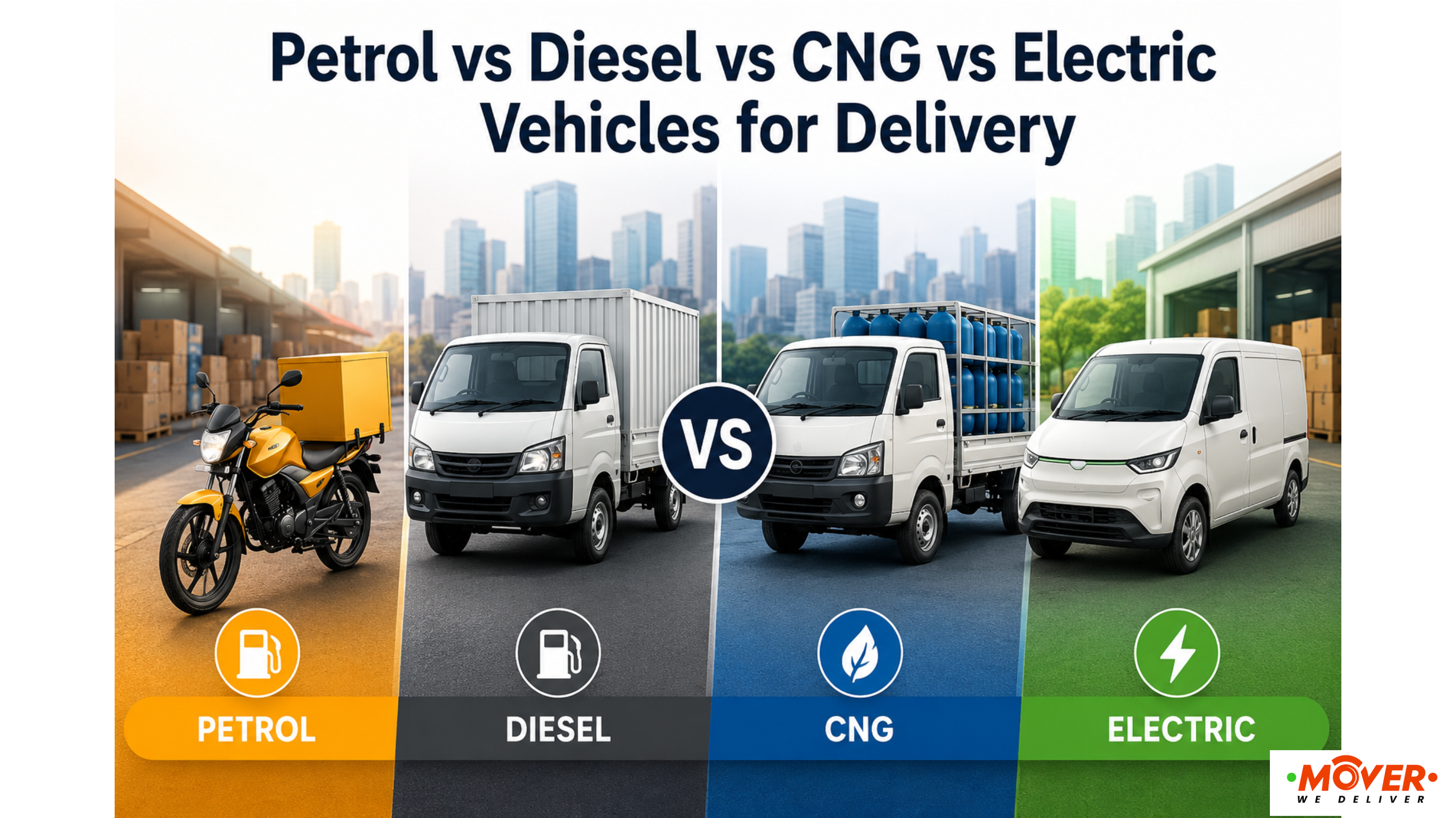 Compare Petrol vs Diesel vs CNG vs Electric Vehicles for Delivery