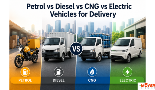 Blog image for Compare Petrol vs Diesel vs CNG vs Electric Vehicles for Delivery
