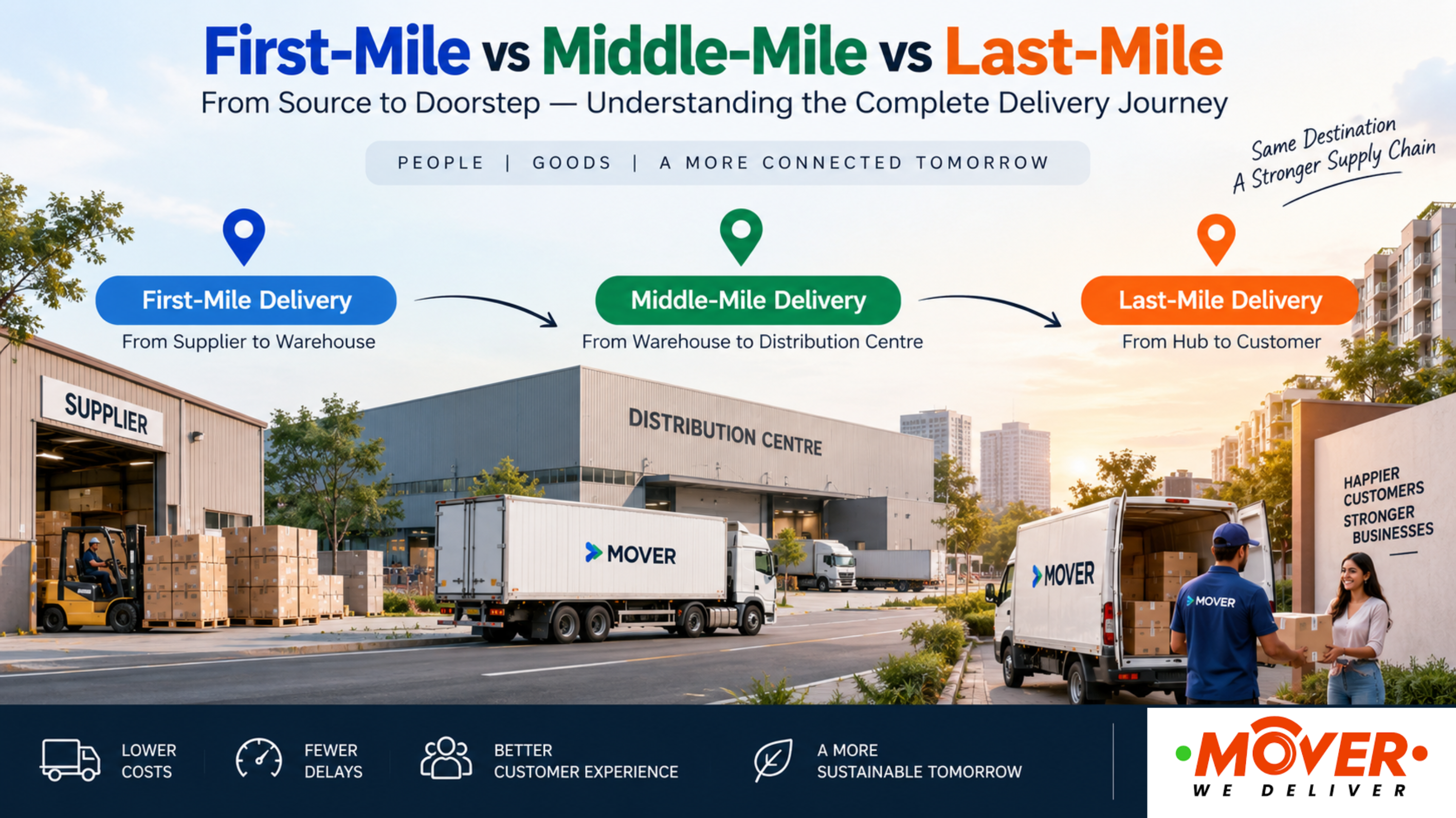first-mile vs middle-mile vs last-mile delivery