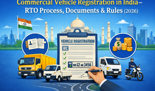 Blog image for Commercial Vehicle Registration in India – RTO Process, Documents & Rules (2026)