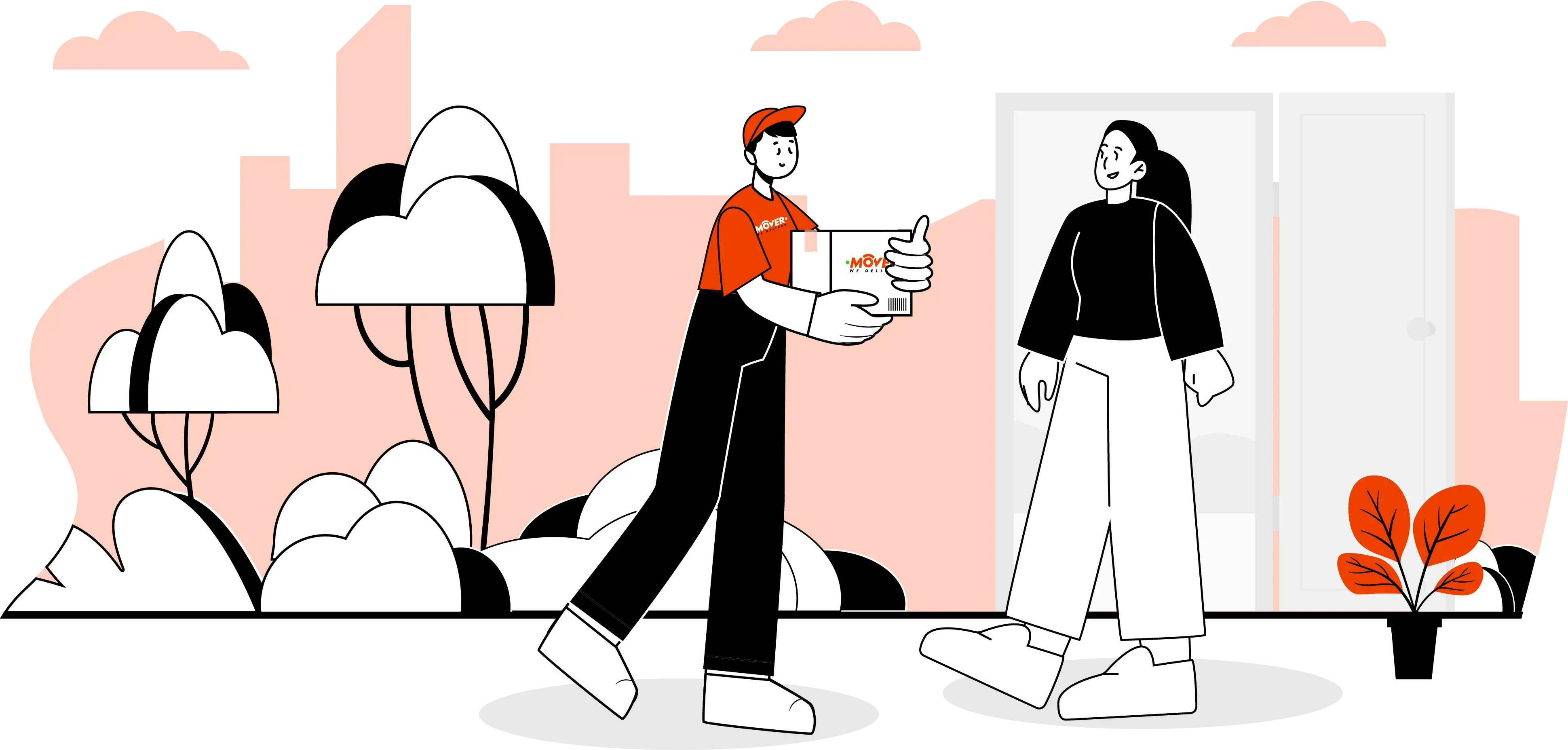 Illustration High Res No Bg Courier Delivery